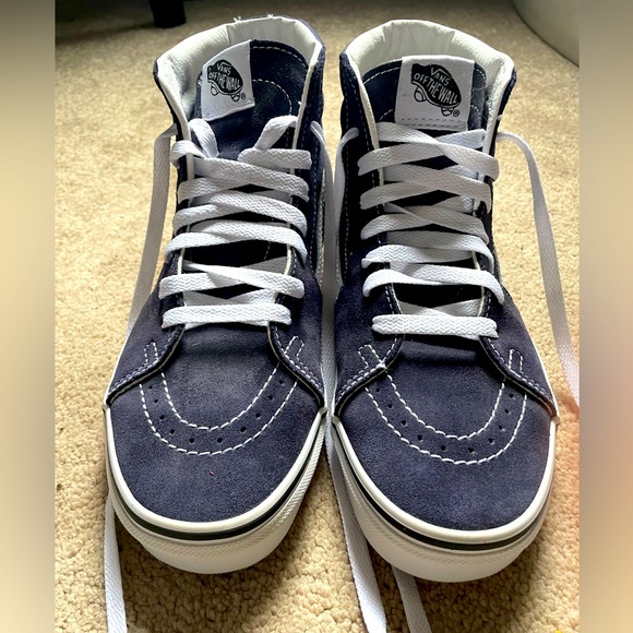 Vans Sk8-Hi Shoes, Dark Blue Suede in Sz 8 Women’s, 6.5 Men’s - Picture 2 of 5